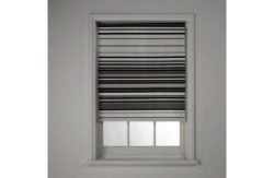 ColourMatch Stripe Roller Blind - 4ft - Flint Grey/Dove Grey